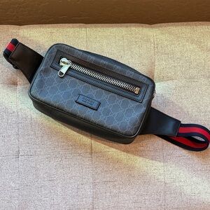 Gucci Gray Monogram Belt Bag